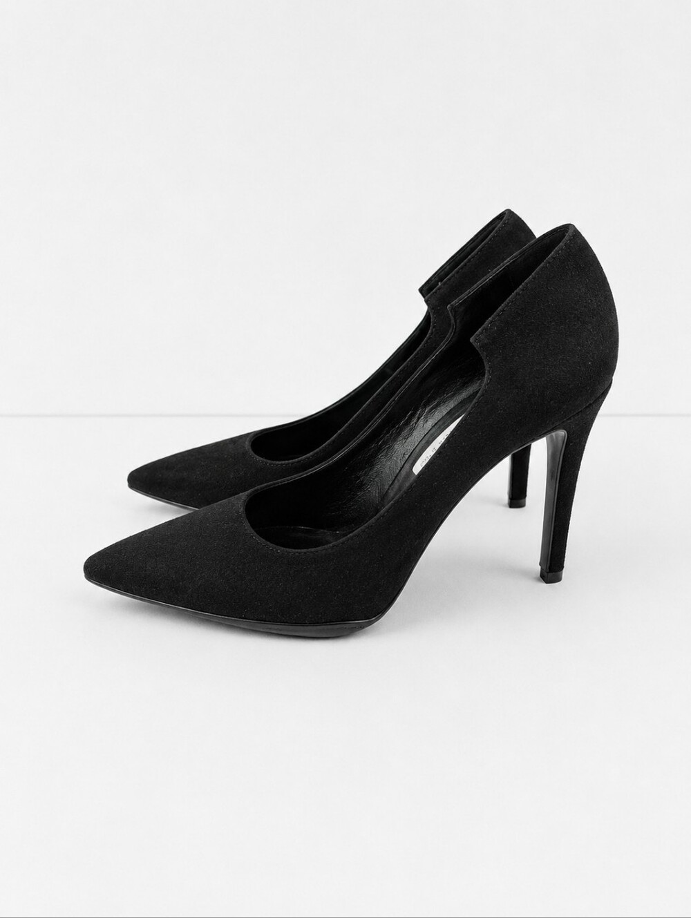 Giampaolo Viozzi Black Suede Leather Pointed Toe Pumps Heels Size 38 Italy 7.5 - Picture 6 of 11